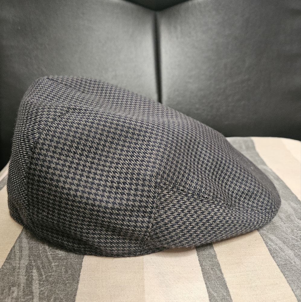 Men's Navy & Gray Houndstooth Flat Cap